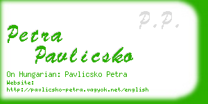 petra pavlicsko business card